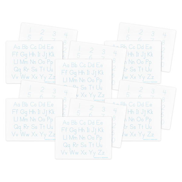 Flipside Two-Sided Dry Erase Learning Mat, 9" X 12", Letters & Numbers, Pack Of 12 FLP20024