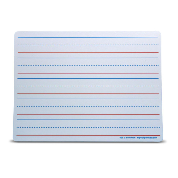 Flipside Magnetic Dry Erase Learning Mat, Two-Sided Red & Blue Ruled/Plain, 9" X 12", Pack Of 12 FLP20076