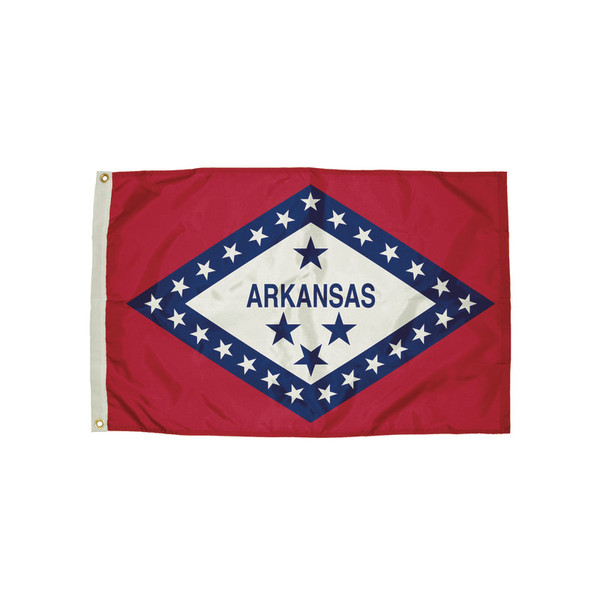 Flagzone Durawavez Nylon Outdoor Flag With Heading & Grommets, Arkansas, 3Ft X 5Ft FZ-2032051