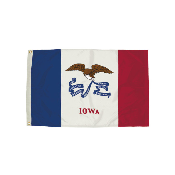Flagzone Durawavez Nylon Outdoor Flag With Heading & Grommets, Iowa, 3Ft X 5Ft FZ-2142051