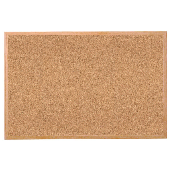 Ghent Natural Cork Bulletin Board With Wood Frame, 18"H X 24"W GH-14181