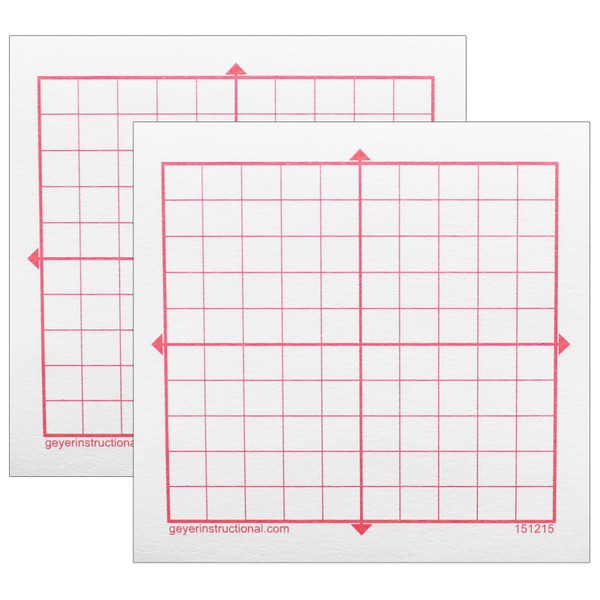 Geyer Graphing 3M Post-It Notes, Xy Axis, 10 X 10 Square Grid, 4 Pads Per Pack, 2 Packs GYR151215-2