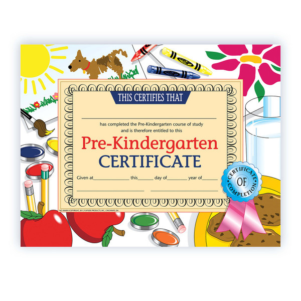 Hayes Pre-Kindergarten Certificate, 8.5" X 11", Pack Of 30 H-VA499