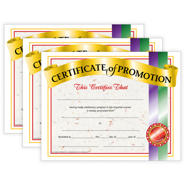Hayes Certificate Of Promotion, 8.5" X 11", 30 Per Pack, 3 Packs H-VA509-3
