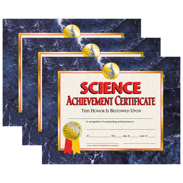 Hayes Science Achievement Certificate, 30 Per Pack, 3 Packs H-VA571-3