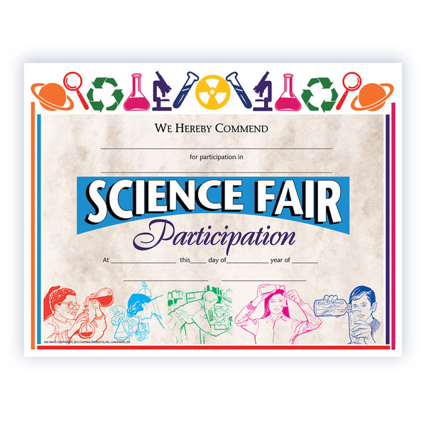Hayes Science Fair Participation Award, 8.5" X 11", Pack Of 30 H-VA572
