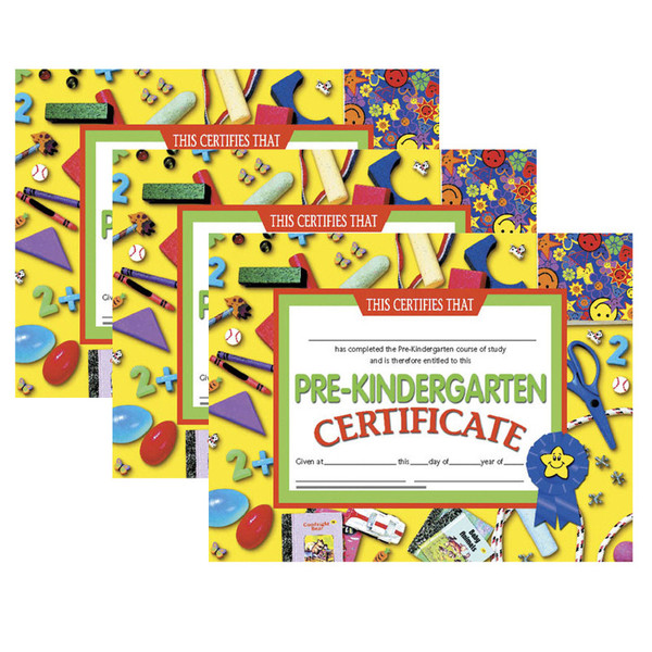 Hayes Pre-Kindergarten Certificate, 8.5" X 11", 30 Per Pack, 3 Packs H-VA600-3
