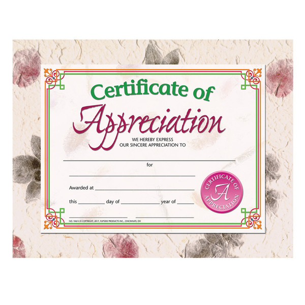 Hayes Certificate Of Appreciation, 8.5" X 11", Pack Of 30 H-VA614