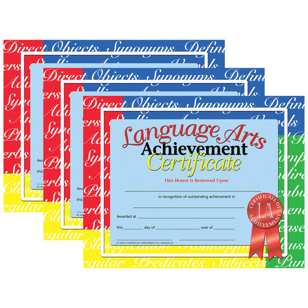 Hayes Language Arts Achievement Certificate, 30 Per Pack, 3 Packs H-VA685-3