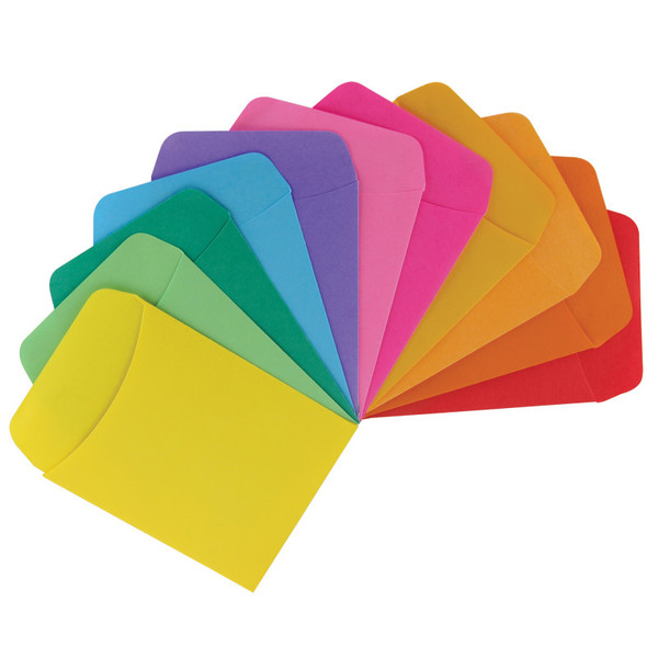 Hygloss Non-Adhesive Library Pockets, 3.5" X 4.875", 6 Each Of 5 Colors, Pack Of 30 HYG15632