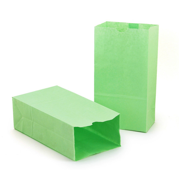Hygloss Gusseted Paper Bags, #6 (6" X 3.5" X 11"), Lime Green, Pack Of 50 HYG66519