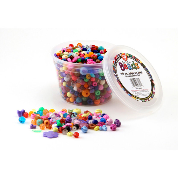 Hygloss Bucket O' Beads, 10 Oz. Multi Mix HYG6806