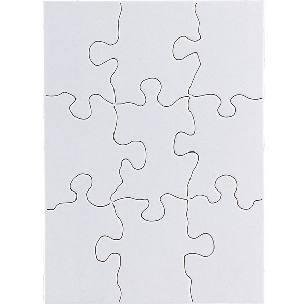 Hygloss Compoz-A-Puzzle, 4" X 5-1/2" Rectangle, 9 Pieces, 24 Puzzles HYG96113