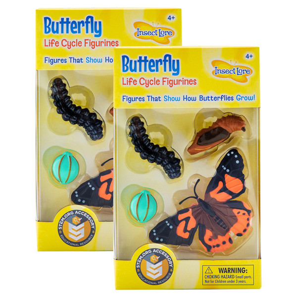Insect Butterfly Life Cycle Stages Figurines, 4 Per Set, 2 Sets ILP4760-2