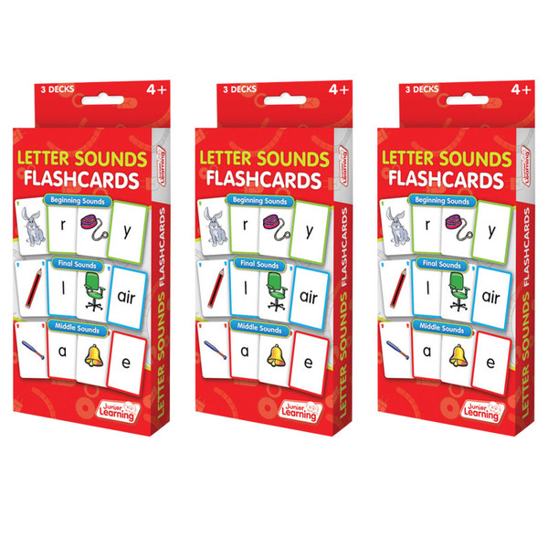 Junior Letter Sound Flashcards, 3 Sets Per Pack, 3 Packs JRL202-3