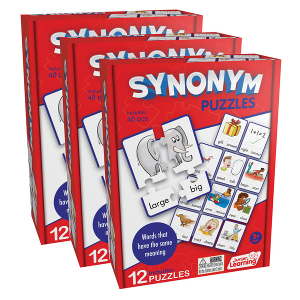 Junior Synonym Puzzles, 12 Per Set, 3 Sets JRL241-3