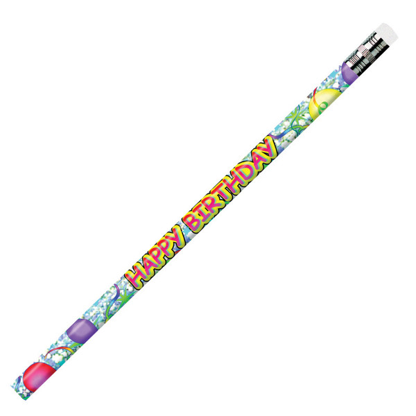 Moon Happy Birthday Glitz Pencils, 12 Per Pack, 12 Packs JRM7940B-12