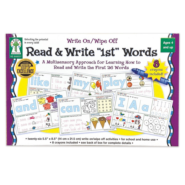 Carson Write On/Wipe Off: Read And Write First Words Manipulative, Grade Pk-2 KE-846037