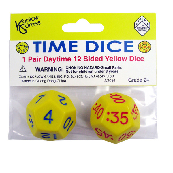 Koplow Time Dice, Pair Of Yellow (Am) KOP18847