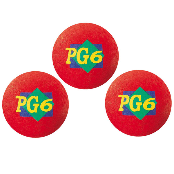 Martin Playground Ball, 6-Inch, Red, Pack Of 3 MASPG6R-3