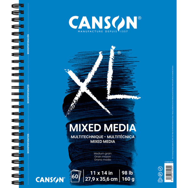 Canson Xl Series Mixed Media Pad, Side Wire Binding, 60 Sheet, 11X14 Inch, 1 Count MCXC10051092903