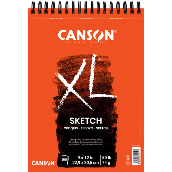 Canson Xl Series Sketch Pad, Top Wire Binding, 100 Sheet, 9X12 Inch, 1 Count MCXC100510939