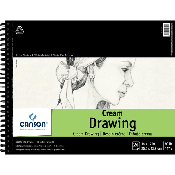 Canson Artist Series Drawing Pad, Side Wire Binding, 24 Sheet, 14X17 Inch, 1 Count MCXC100510975