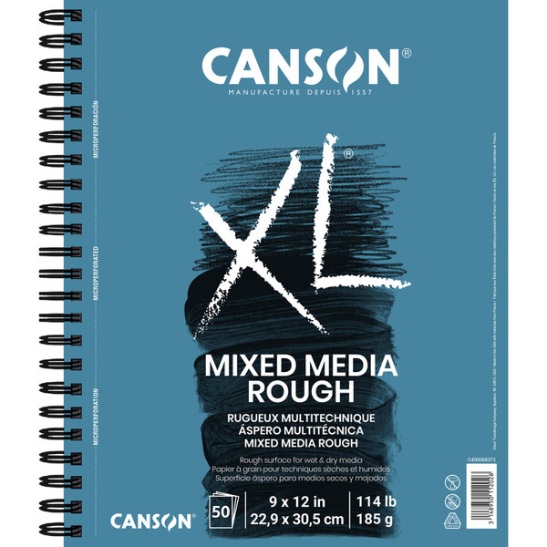 Canson Xl Series Mixed Media Pad, Side Wire Binding, 50 Sheet, 9X12 Inch, 1 Count MCXC40006837303