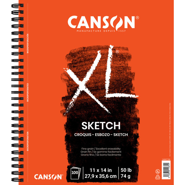 Canson Xl Series Sketch Pad, Side Wire Binding, 100 Sheet, 11X14 Inch, 1 Count MCXC400077359