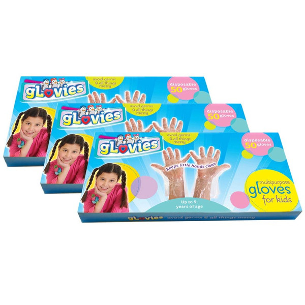 Glovies Multipurpose Disposable Gloves, 50 Per Box, 3 Boxes MKBLX002B50-3
