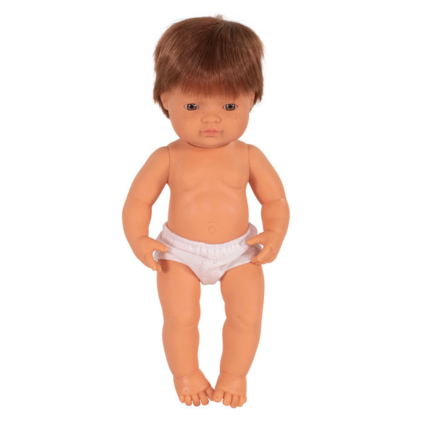 Miniland Anatomically Correct 15" Baby Doll, Caucasian Boy, Red Hair MLE31049