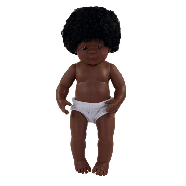Miniland Anatomically Correct 15" Baby Doll, African-American Girl MLE31060