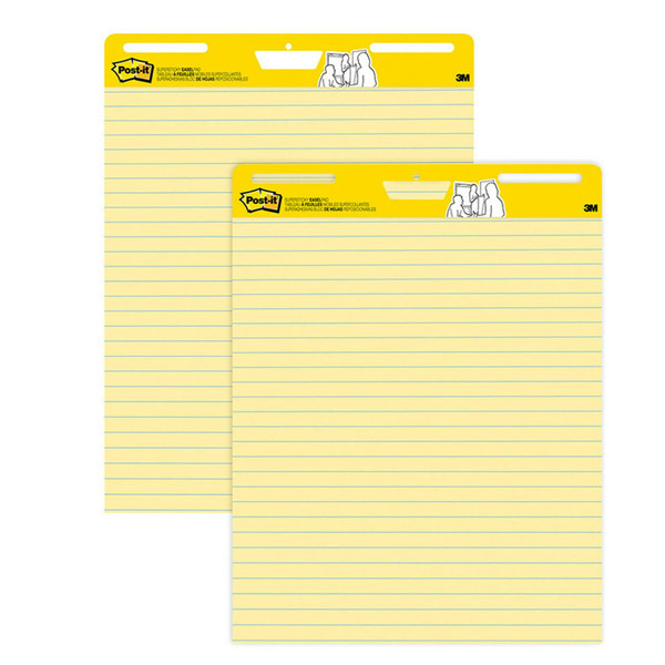 Post-It Super Sticky Easel Pads, 25" X 30", Yellow, 2 Pads MMM561