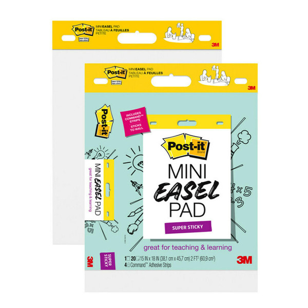 Post-It Super Sticky Mini Easel Pad, 15 X 18 Inches, 20 Sheets/Pad, Pack Of 2 MMM577SS2PK