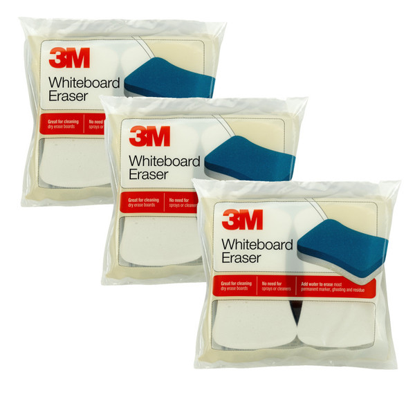 3M Whiteboard Eraser Pads, 2 Per Pack, 3 Packs MMM581WBE-3