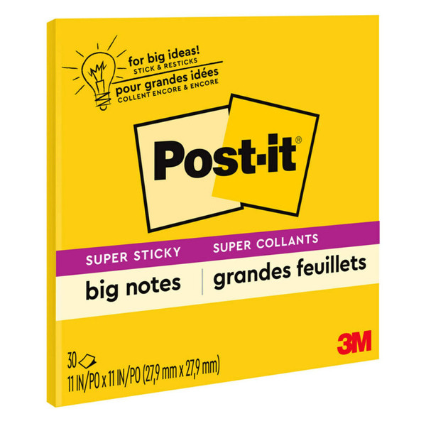 Post-It Super Sticky Big Note, 11 In. X 11 In., Yellow MMMBN11