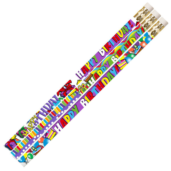 Musgrave Birthday Supreme Motivational/Fun Pencils, 12 Per Pack, 12 Packs MUS1355D-12