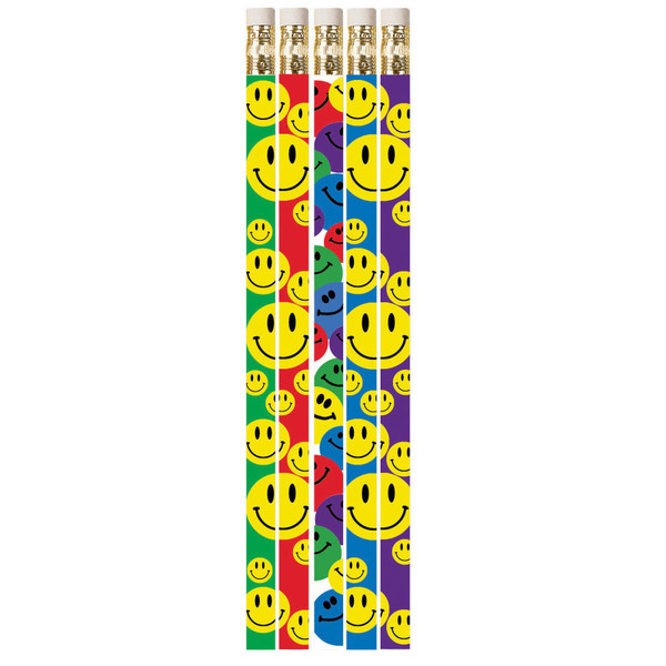 Musgrave Happy Face Assorted Motivational Pencils, Pack Of 12 MUS1467D