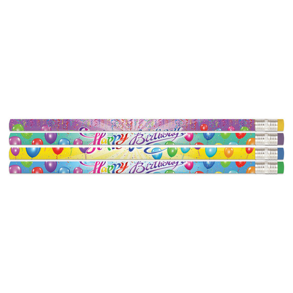 Musgrave Happy Birthday Rainbow Pencil, 12 Per Pack, 12 Packs MUS2594D-12
