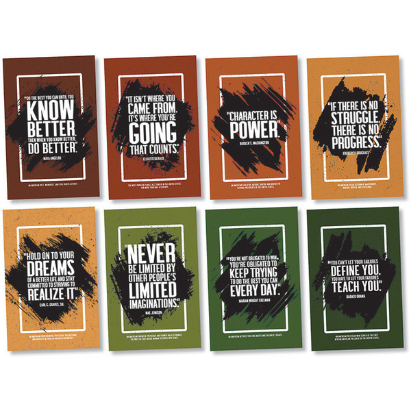 North Inspirational Quotes By African American Influencers Bulletin Board Set NST3503