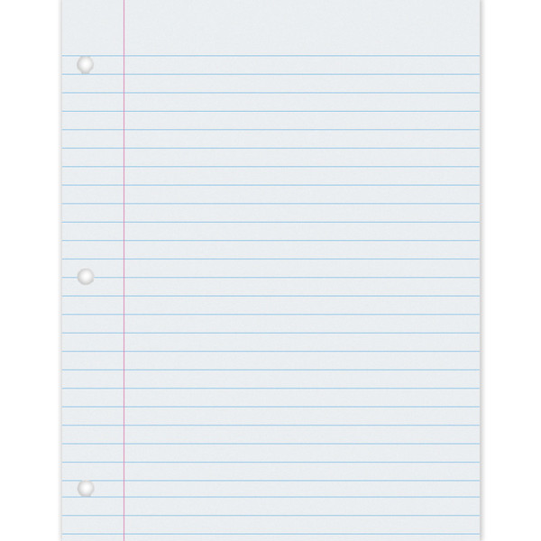 Pacon Composition Paper, White, 3-Hole Punched, Red Margin, 3/8" Ruled, 8-1/2" X 11", 500 Sheets PAC2402