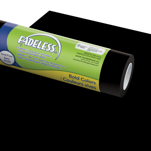 Fadeless Bulletin Board Art Paper, Black, 48" X 12', 4 Rolls PAC57308