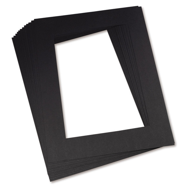 Pacon Pre-Cut Mat Frames, 11.5" X 16.75" Frame, 8" X 10.75" Window, Black, Pack Of 12 PAC72560