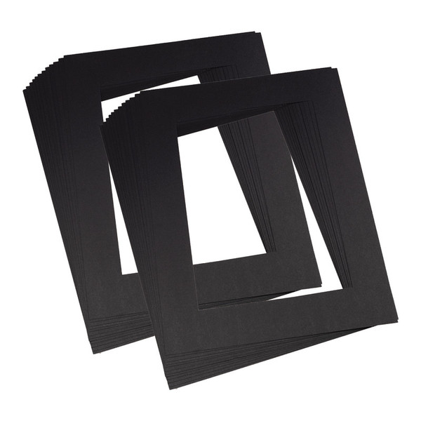 Pacon Pre-Cut Mat Frames, 11.5" X 16.75" Frame, 8" X 10.75" Window, Black, 12 Per Pack, 2 Packs PAC72560-2