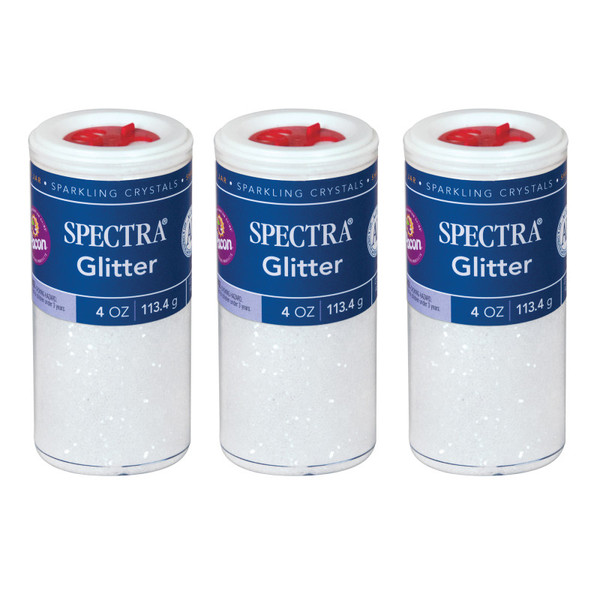 Spectra Arts & Crafts Glitter, Clear, 4 Oz, Pack Of 3 PAC91830-3
