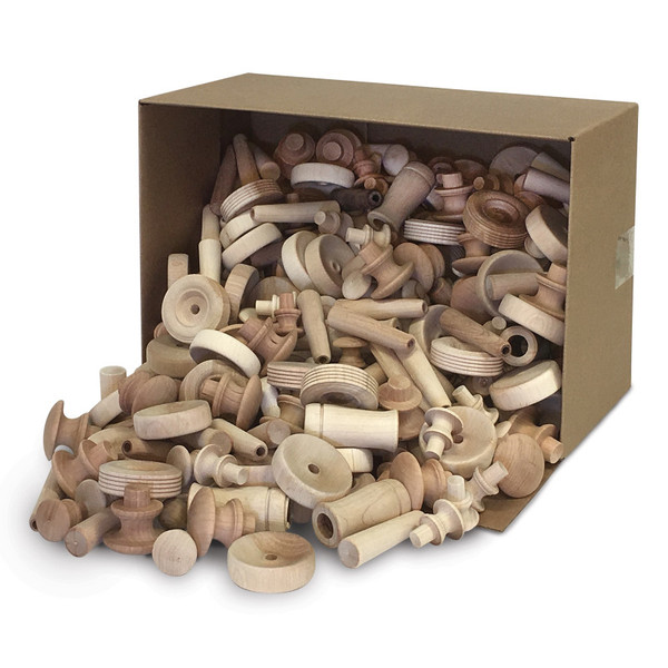 Creativity Natural Wood Turnings, Assorted Shapes & Sizes, 18 Lb. PACAC3898