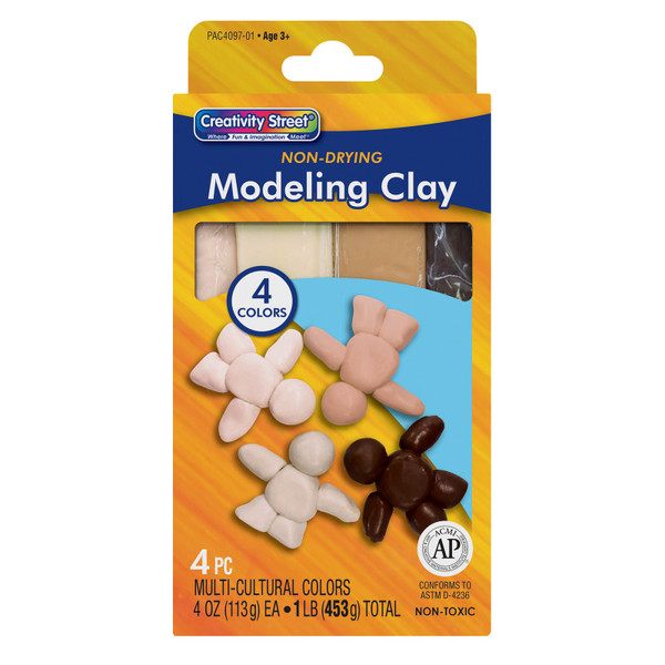 Creativity Modeling Clay, 4 Multi-Cultural Assortment, 1 Lb/4 Sticks PACAC409701