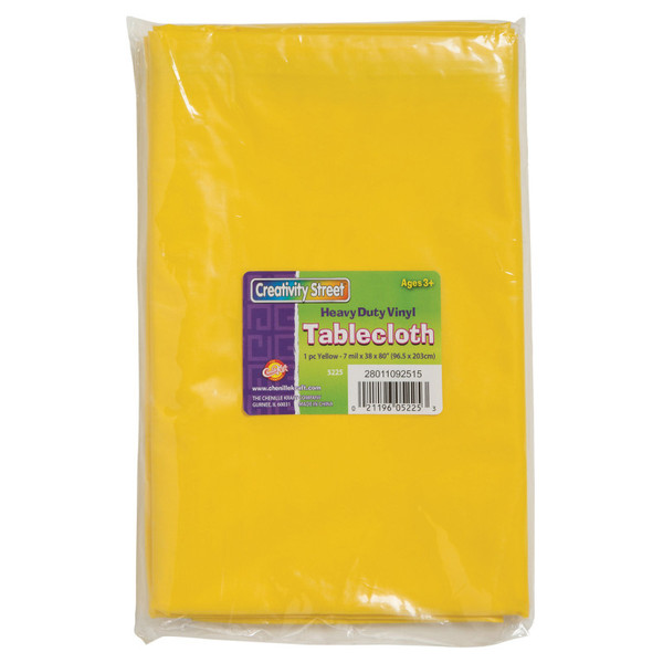 Creativity Vinyl Tablecloth, Yellow, 38" X 80", 1 Count PACAC5225