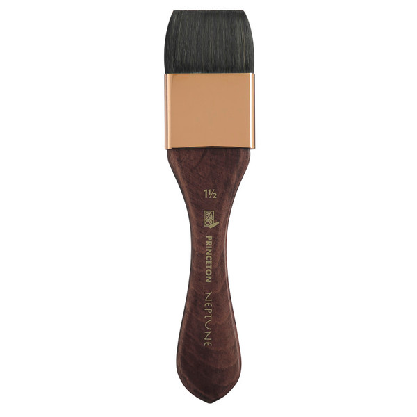 Princeton Neptune Mottler Brush, Synthetic Bristles, Short Handle Watercolor Paintbrush, Dark Wood, Size 1/2 Inch, 1 Count PBXP4750M150
