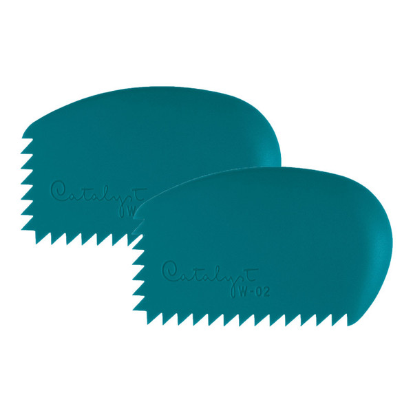 Princeton Catalyst Tool Wedge, Silicone, Mixed Media Paintbrush, Blue, Size 2, Pack Of 2 PBXPW02-2